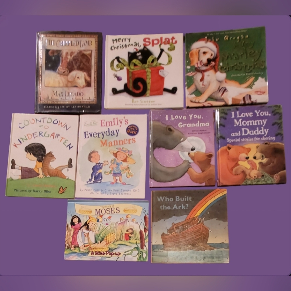 LOT Of 9 NEW EARLY READER BOOKS ~ I LOVE YOU ~ CRIPPLED LAMB ~ MARLEY CHRISTMAS